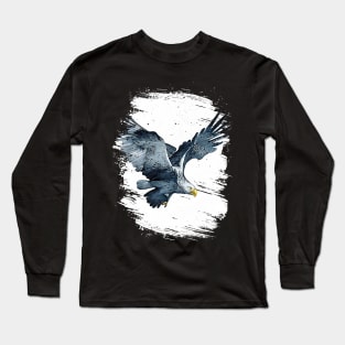 Eagle Wild Animal Nature Watercolor Art Painting Long Sleeve T-Shirt